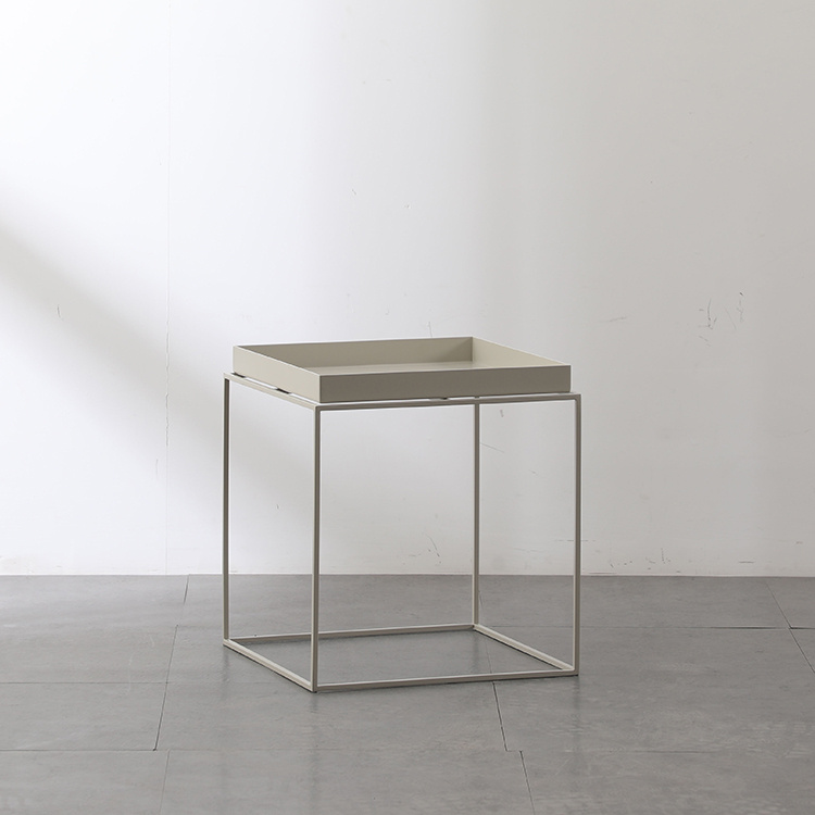 Living room square metal side table