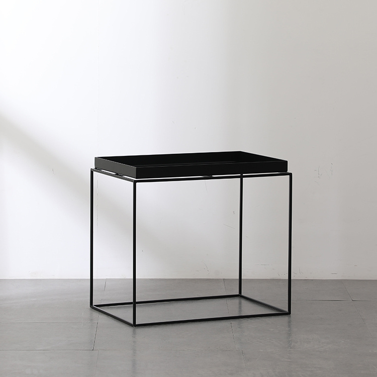 Living room square metal side table