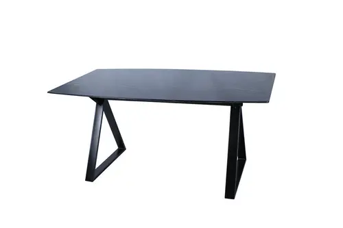 modern glass top metal leg dining table DT-998