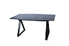 modern glass top metal leg dining table DT-998
