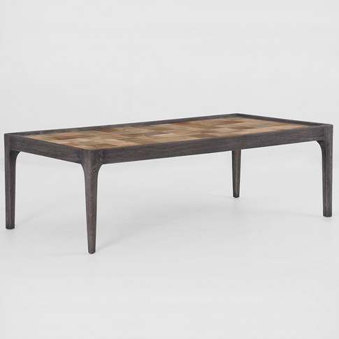 New Style Lving Room Rectangular Fair Price Coffee Tables With Recycled Pine Inlay