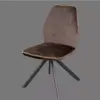 Armless coffee colour fabric dining chair