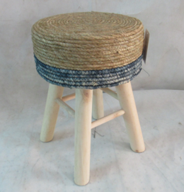 rush grass corn bran stool with pine leg