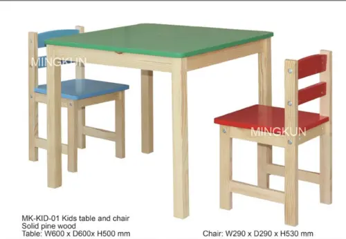 Solid Pine Wood Table and Chairs for Toddlers Children Play Furniture