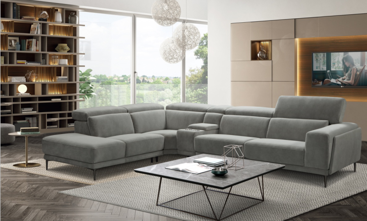 Modern Fashionable Large Corner Sofa for Villas (Fabric or Leather available-6288