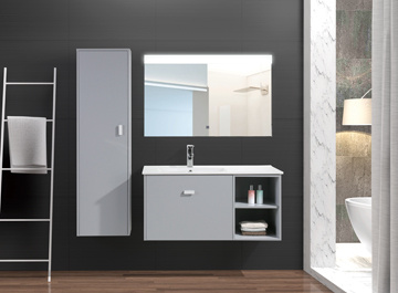 Contemporary Ceramic Basin Wood Lacquer Bathroom Cabinets-MPYJ-26