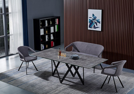 F389 modern metal upholstery dining chair