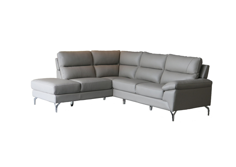 White Leather Corner Sofa-6221