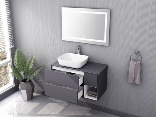 Wholesale Modern MDF Wall Mounted Mirrors Sink Bathroom Vanities MPYJ-38