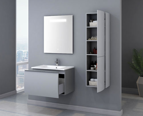 Modern Wall Mounted MDF Wood Painting Mirrored Bathroom Vanities MPYJ-40