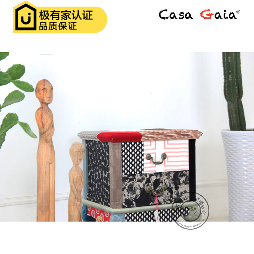 CASA GAIA 盖雅欧式客厅边几斗柜布艺拼接柜子样板间卧室床头柜