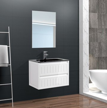 Australian White Wall Mounted PVC Mirrored Bathroom Vanities