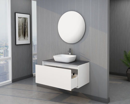 Wholesale Modern MDF Wall Mounted Mirrors Sink Bathroom Vanities MPYJ-41