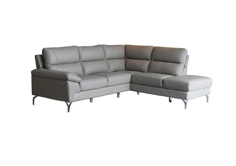 White Leather Corner Sofa-6221