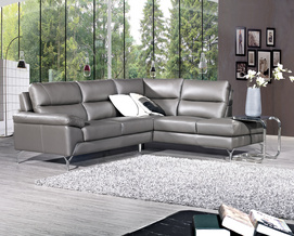 White Leather Corner Sofa-6221