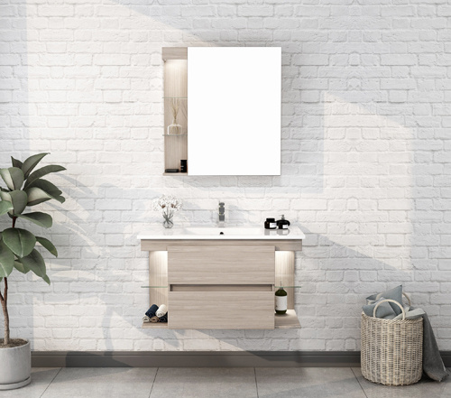 Wholesale Modern MDF Wall Mounted Mirrors Sink Bathroom Vanities MLYJ-27