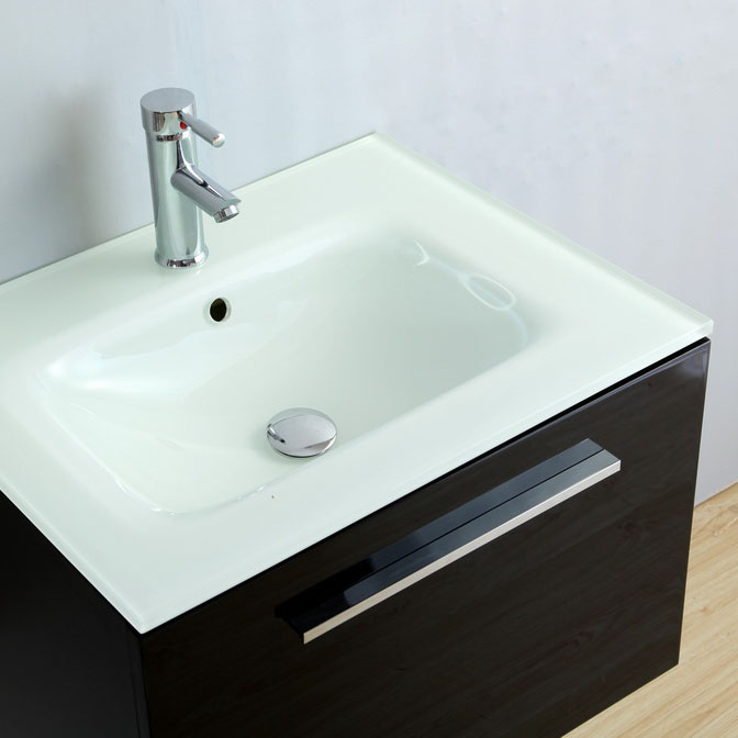 Black Glossy Vessel Sink Bathroom Unique Resin Wash Basin