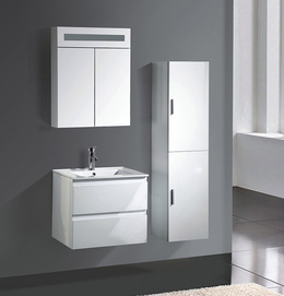 High Glossy Lacquer Single Sink Mirror Bathroom Cabinets MF-1512