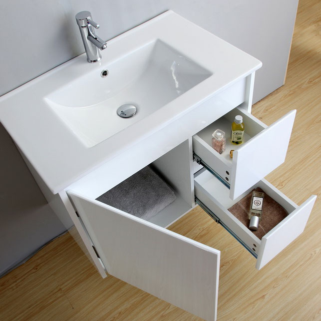 Luxury Modern White Lacquer Painting Washbasin Mirror Bathroom Cabinets