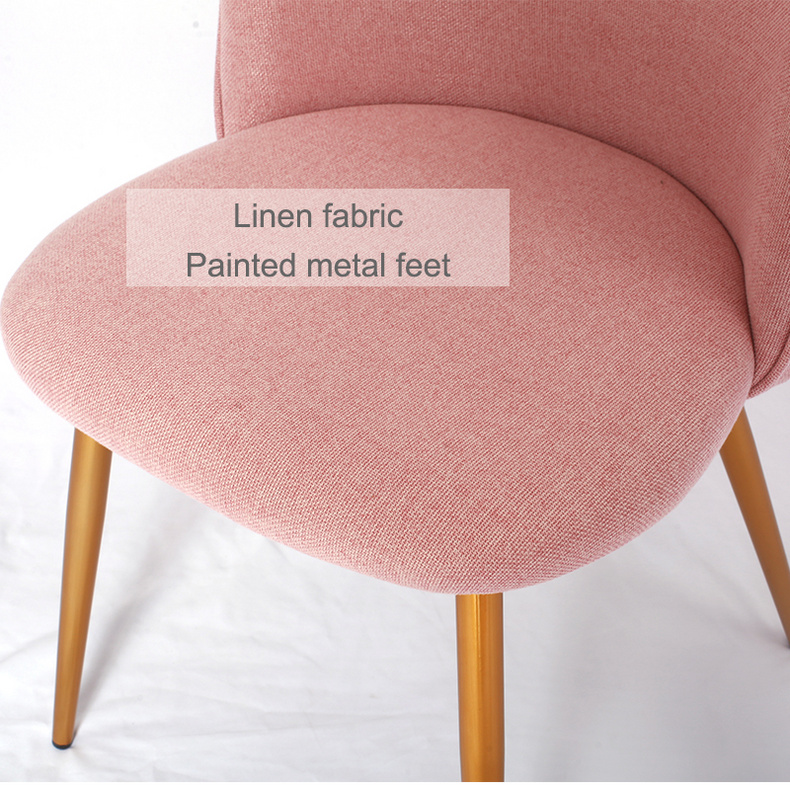 Gold Legs Fabric Dining Chairs