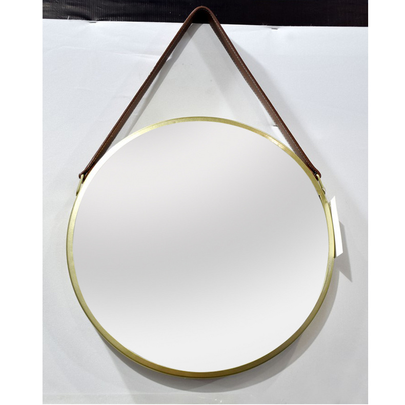 Faux Leather Strap Wall Mirror