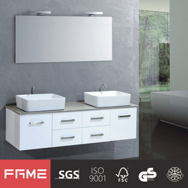 Modern high quality double sinks bathroom cabinet