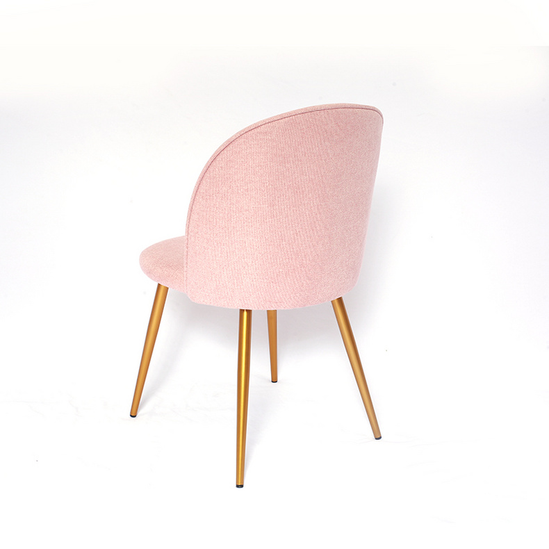 Gold Legs Fabric Dining Chairs