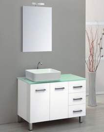 Wall mounted compact modern bathroom cabinet vanity MDF vanity set