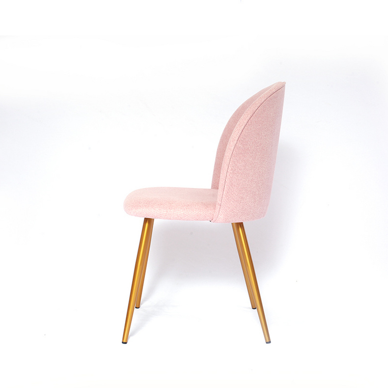 Gold Legs Fabric Dining Chairs