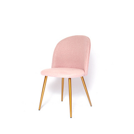 Gold Legs Fabric Dining Chairs