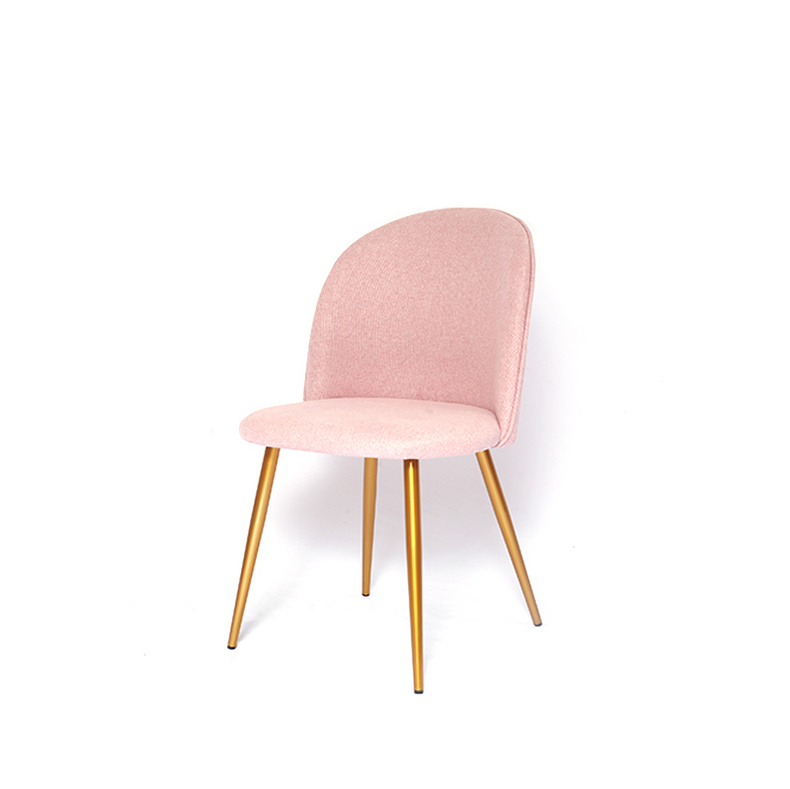 Gold Legs Fabric Dining Chairs