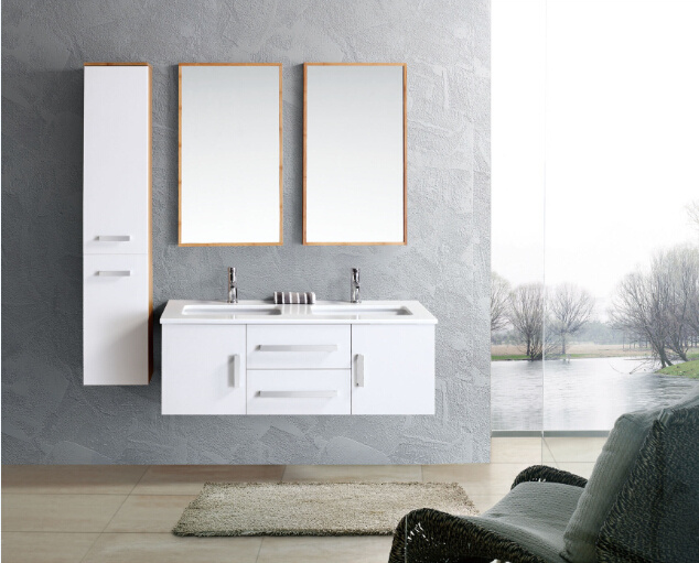 High gloss European style white bathroom vanity complete bath vanity set