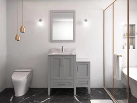 Wholesale Home Furniture White Wooden Ceramic Sink Bathroom Vanities MPYJ-56