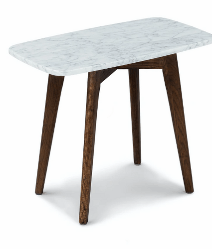 Marble Top Corner Sofa Side Coffee End Table with wooden legs