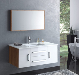European style wall bamboo bathroom modern sink vanity