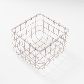 Mini square shape metal wire mesh storage basket organizer F10271