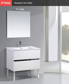 European White Glossy Lacquer Single Sink Wood Bathroom Cabinets MF-1510