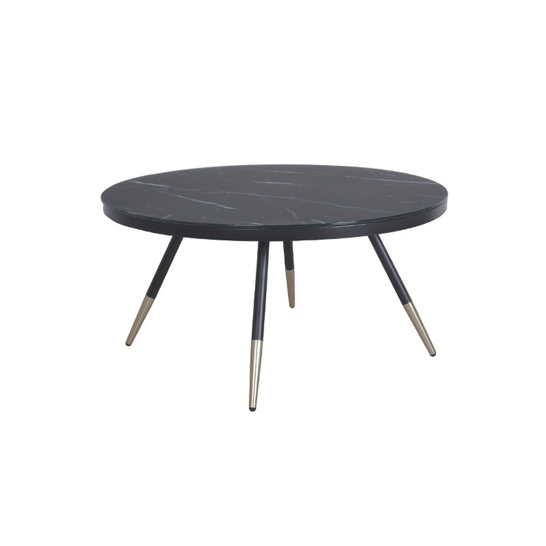 TS199022CT Tempered Glass with black marble paper coffee table