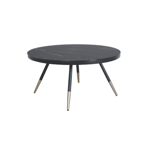 TS199022CT Tempered Glass with black marble paper coffee table