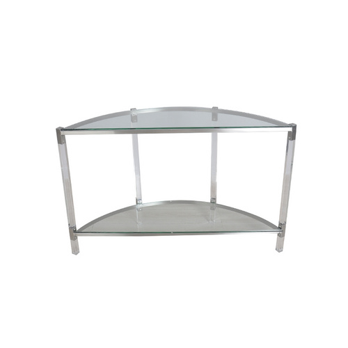 TS199045COT clear glass top SS+acrylic legs console table