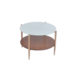 TS199018CT white glass + birch veneer coffee table