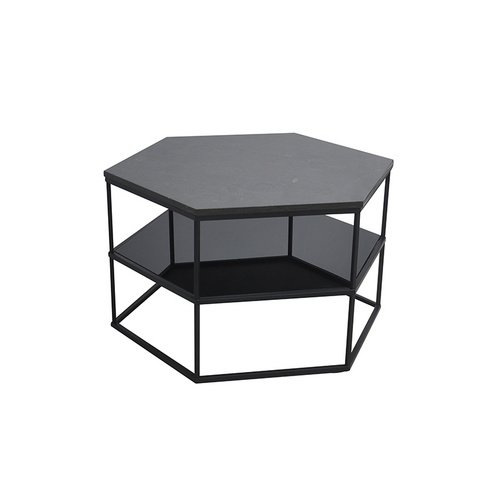 TS199040CT fish egg stone+ black glass coffee table
