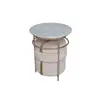 TS199014ET Chinese White Marble Ent Table Set