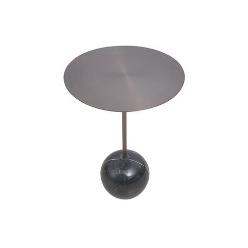 TS199002ET Chinese Natural black marble and base End Table