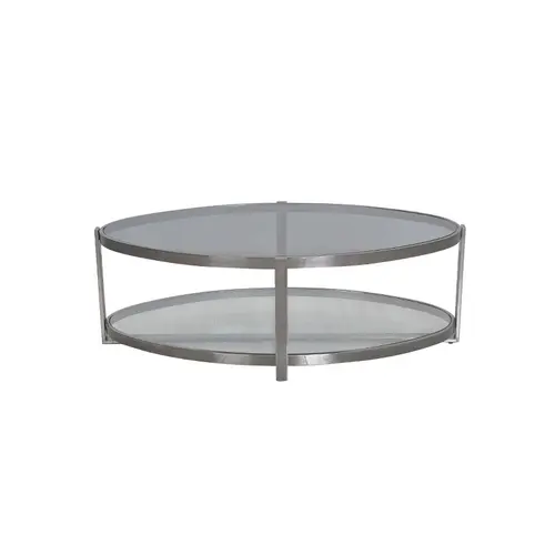 TS199031CT glass top and shelf round coffee table