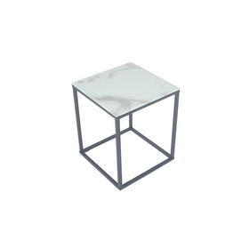 TS199005ET Tempered Glass with Marble Look End Table