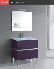 Contemporary Glass Basin Glossy Lacquer Bathroom Cabinets MF-1501