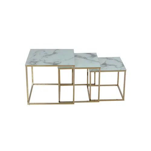 TS199038ST glass with marble look nesting coffee table