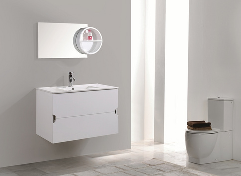 Wall mounted compact modern bathroom cabinet vanity MDF vanity set