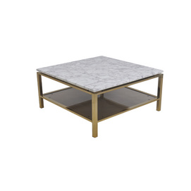 TS199042CT marble + pu and smoke glass coffee table